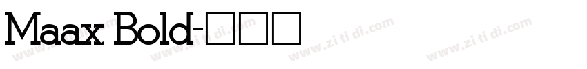 Maax Bold字体转换